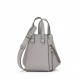 LOEWE Compact Hammock Bag In Soft Grained Calfskin - Pearl Grey