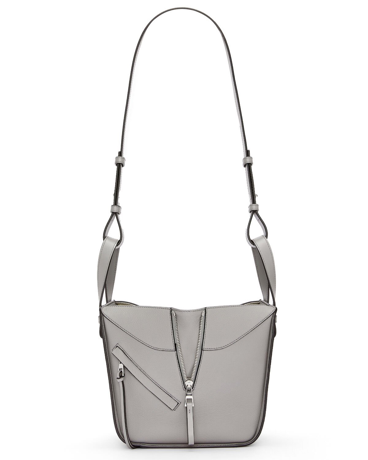 LOEWE Compact Hammock Bag In Soft Grained Calfskin - Pearl Grey