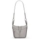 LOEWE Compact Hammock Bag In Soft Grained Calfskin - Pearl Grey