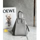 LOEWE Compact Hammock Bag In Soft Grained Calfskin - Pearl Grey