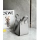 LOEWE Compact Hammock Bag In Soft Grained Calfskin - Pearl Grey