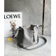 LOEWE Compact Hammock Bag In Soft Grained Calfskin - Pearl Grey