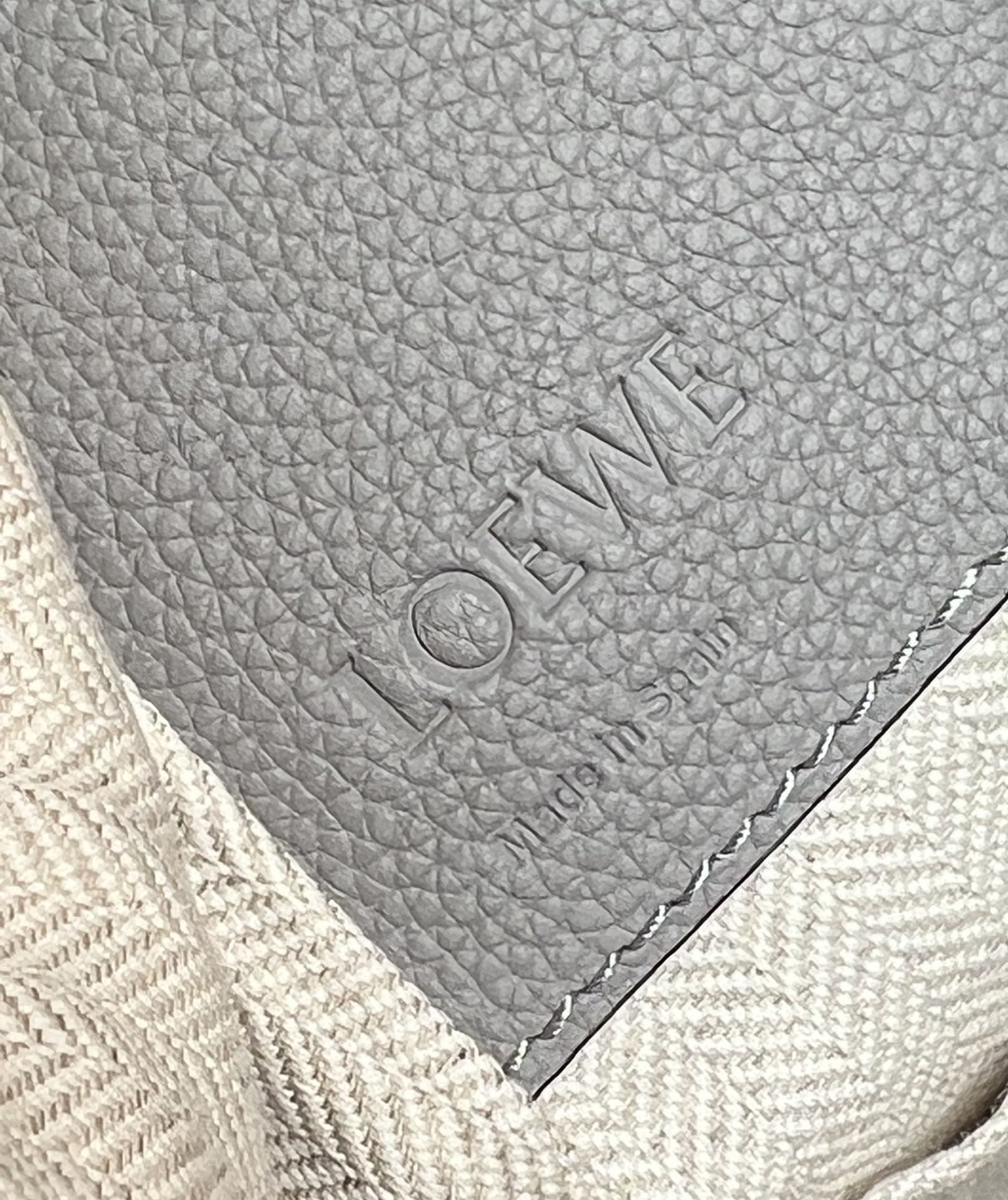 LOEWE Compact Hammock Bag In Soft Grained Calfskin - Pearl Grey