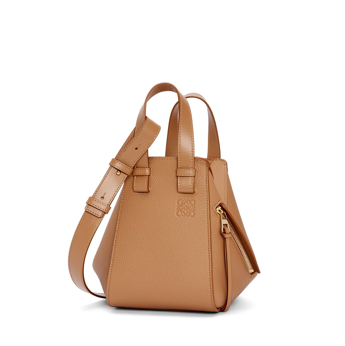 LOEWE Compact Hammock Bag In Soft Grained Calfskin - Toffee