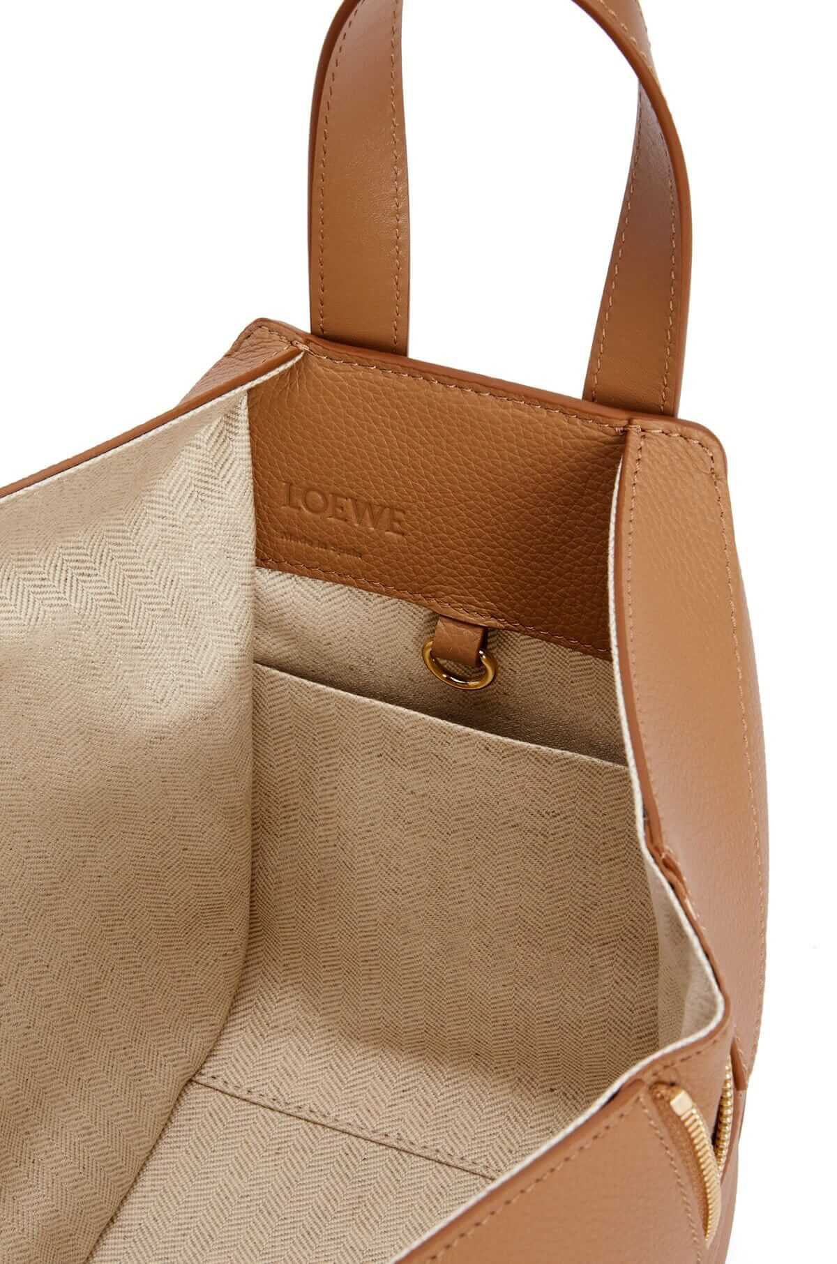 LOEWE Compact Hammock Bag In Soft Grained Calfskin - Toffee