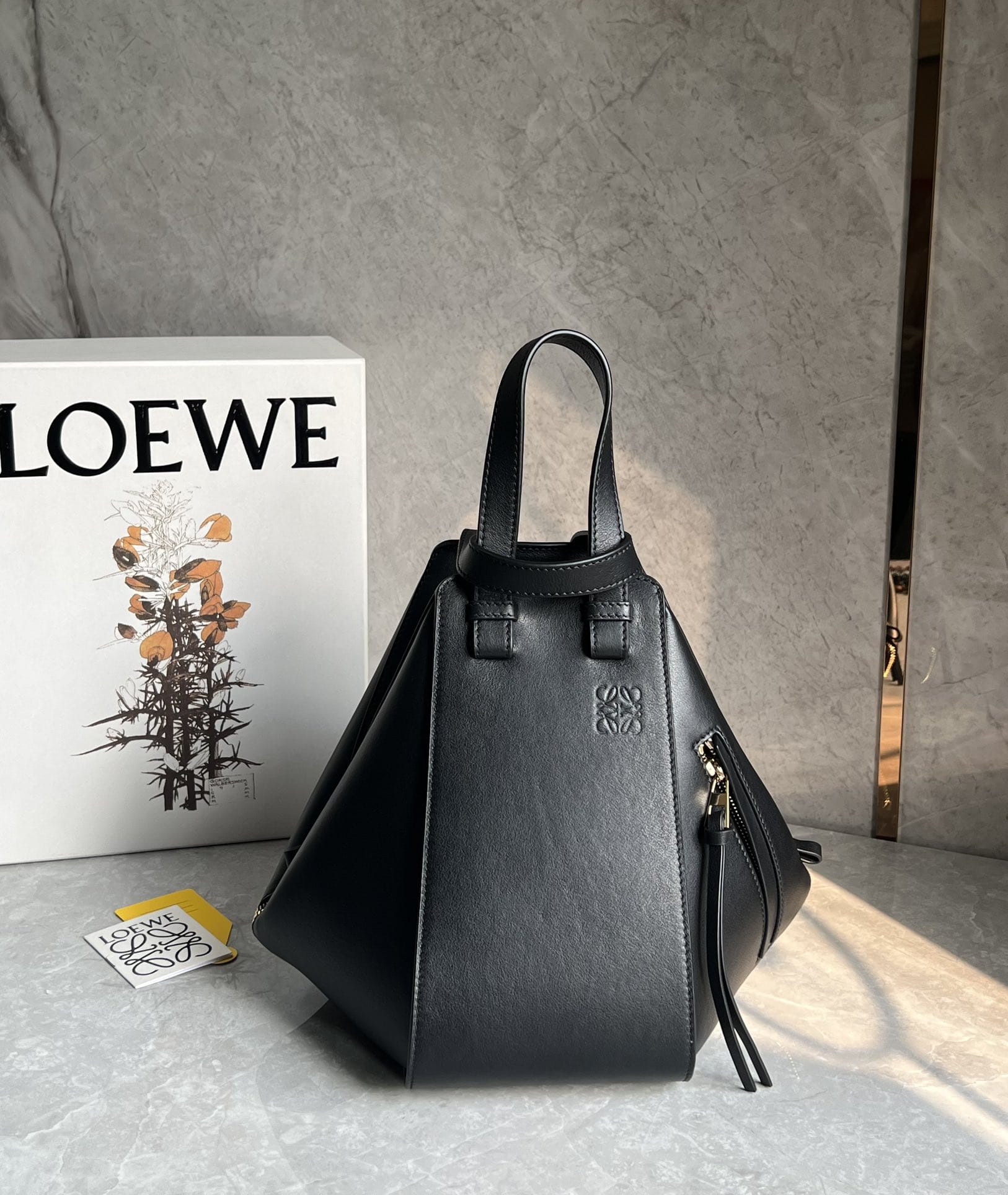 LOEWE Small Hammock Bag In Classic Calfskin - Black