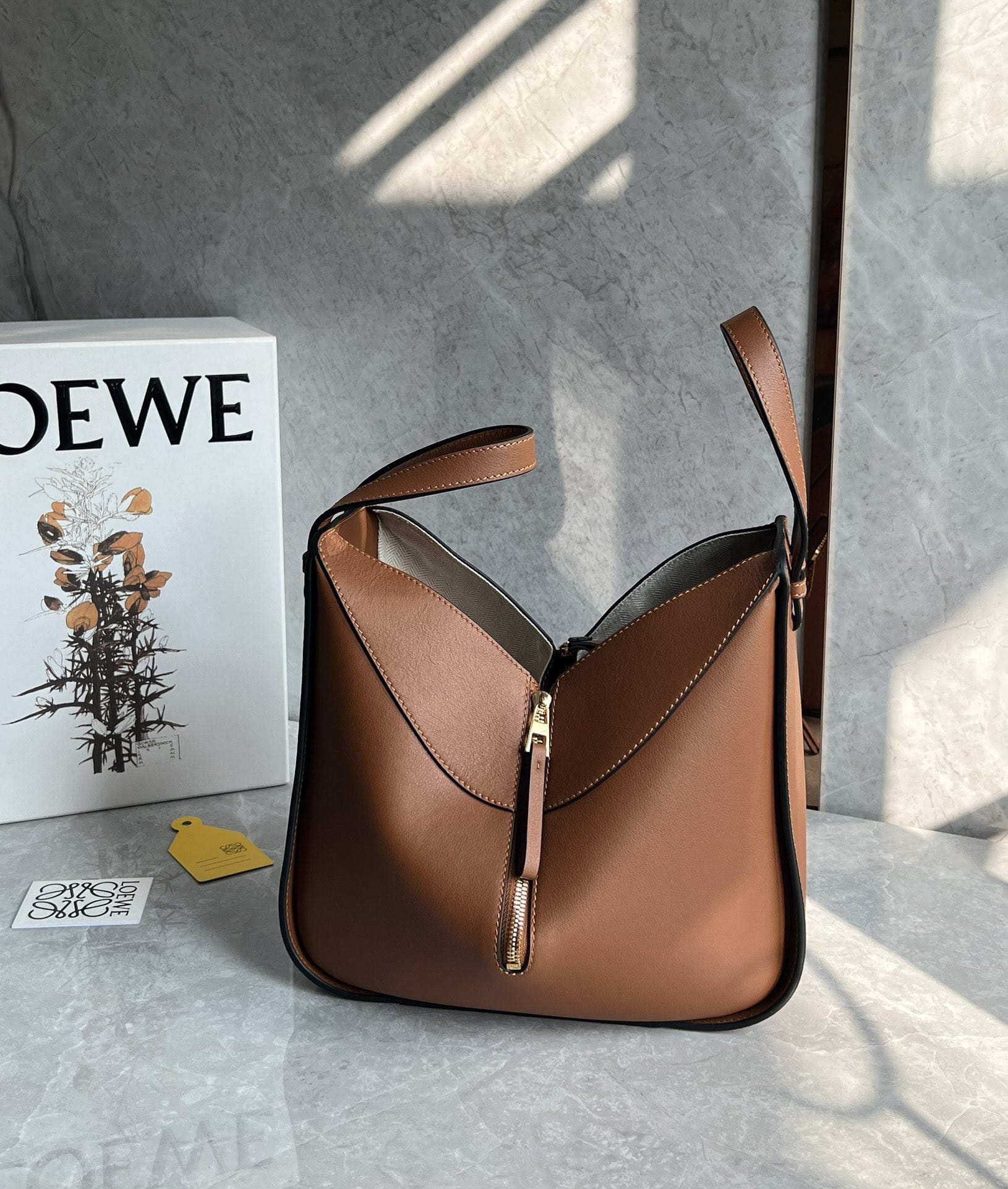 LOEWE Small Hammock Bag In Classic Calfskin - Tan