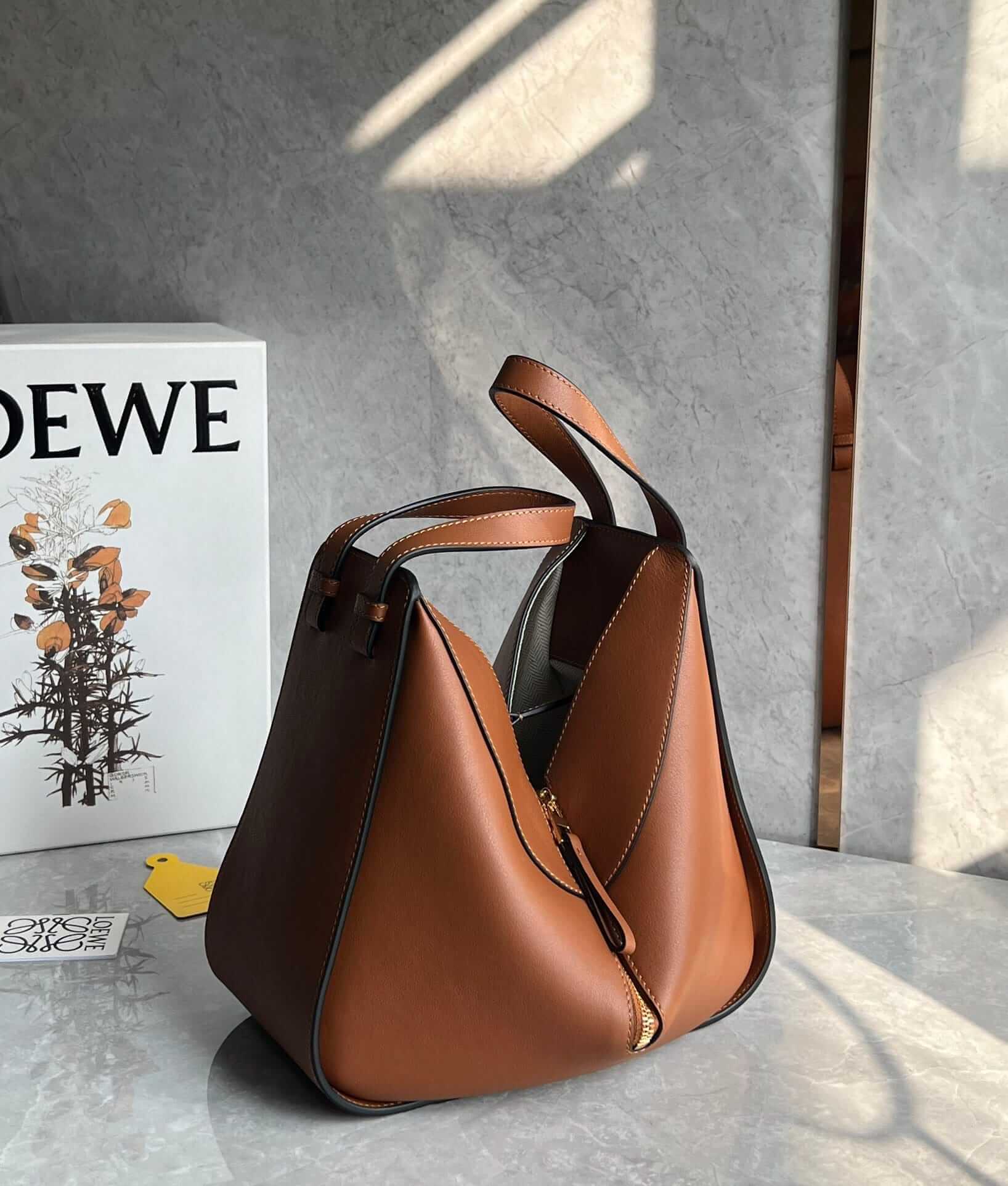 LOEWE Small Hammock Bag In Classic Calfskin - Tan