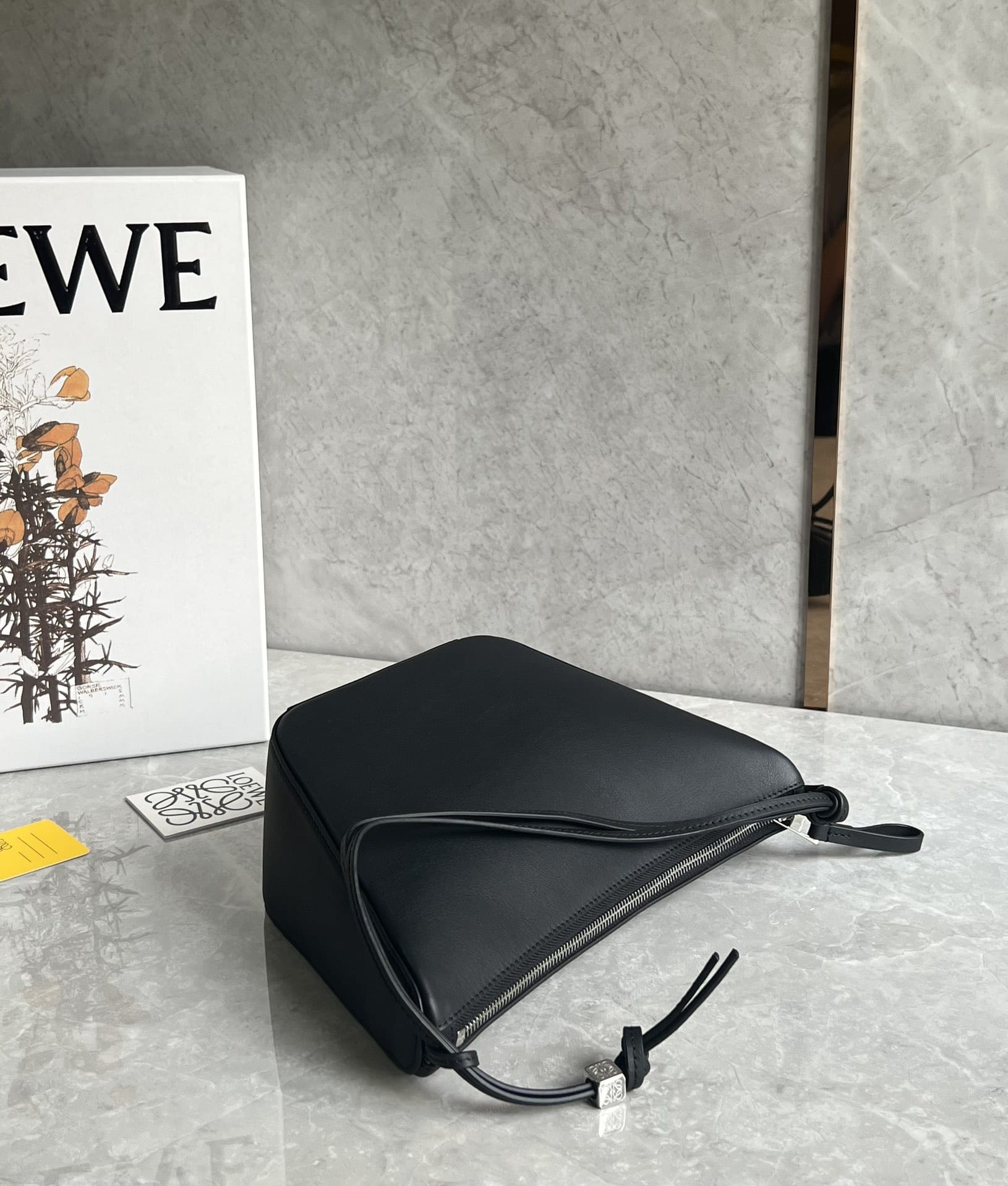 LOEWE Mini Hammock Hobo Bag In Classic Calfskin - Black