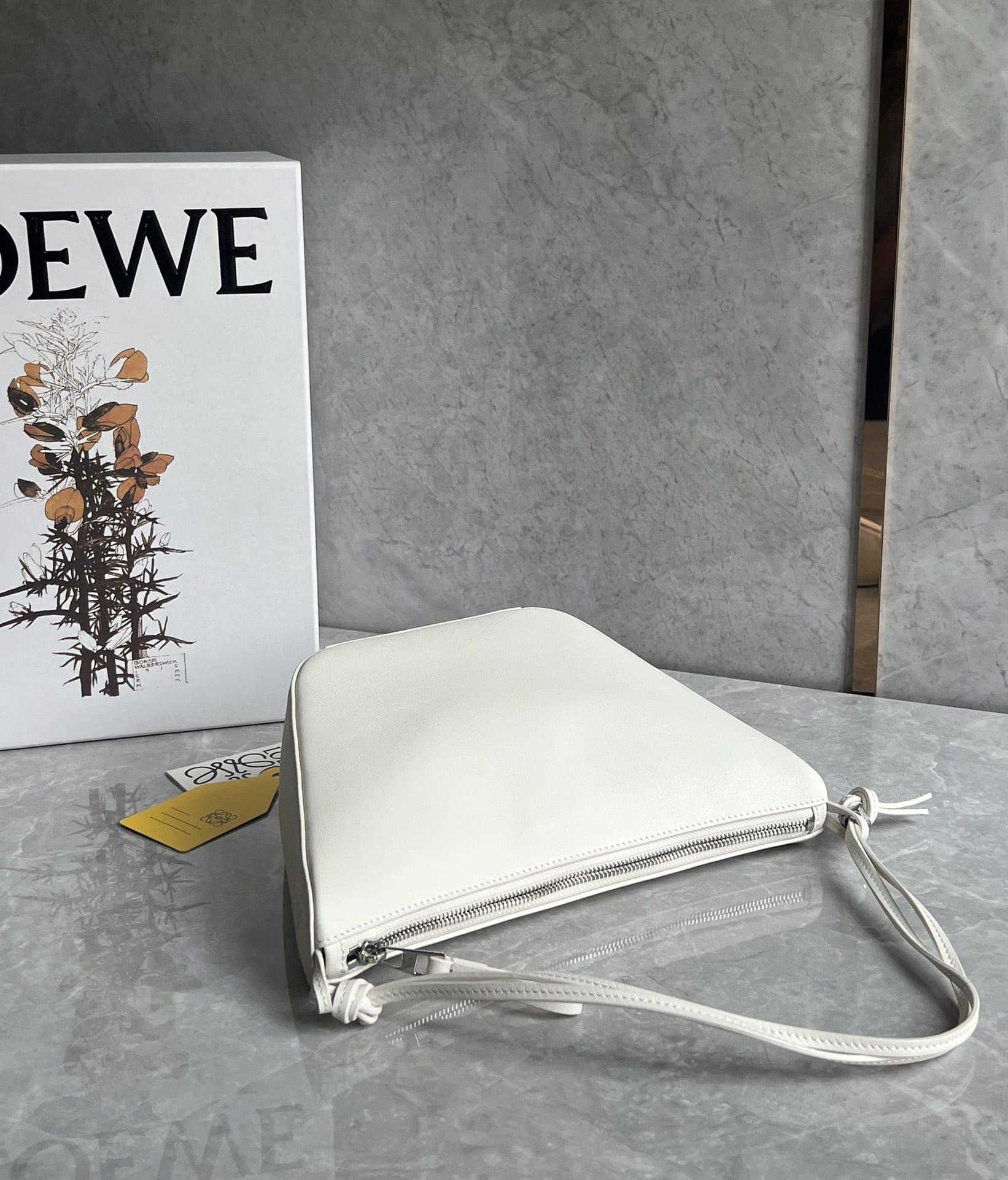 LOEWE Mini Hammock Hobo Bag In Classic Calfskin - Soft White