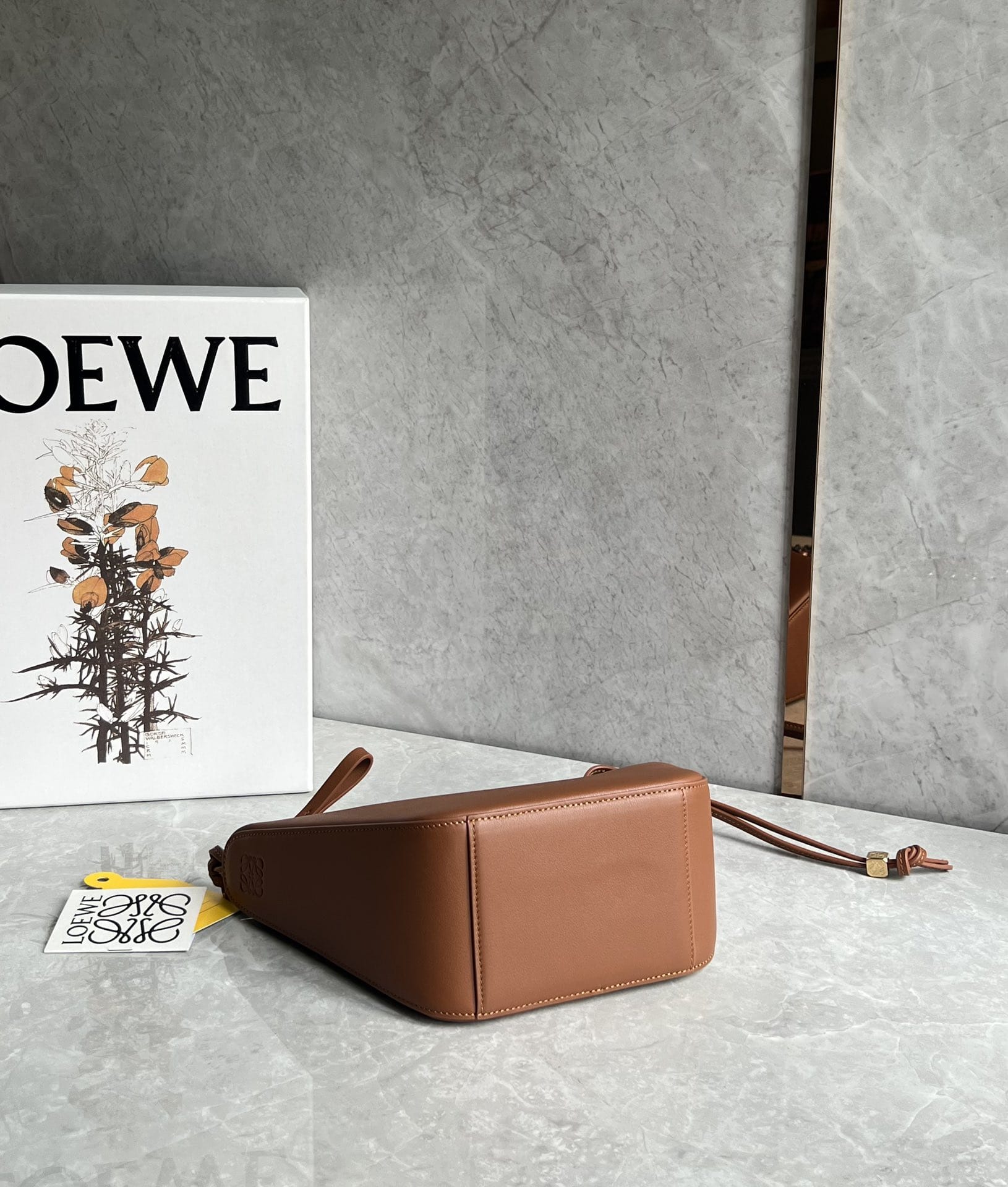 LOEWE Mini Hammock Hobo Bag In Classic Calfskin - Tan