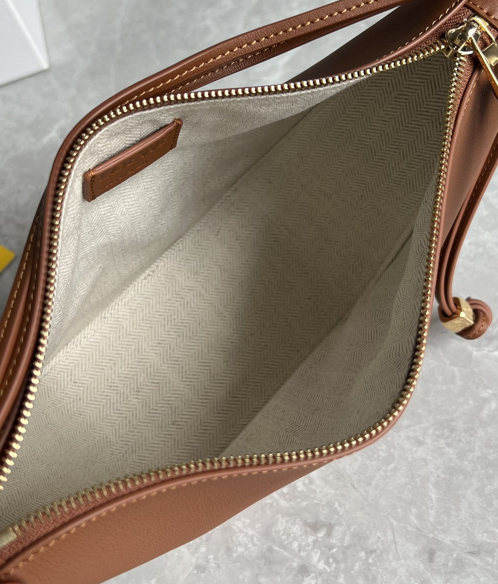 LOEWE Mini Hammock Hobo Bag In Classic Calfskin - Tan