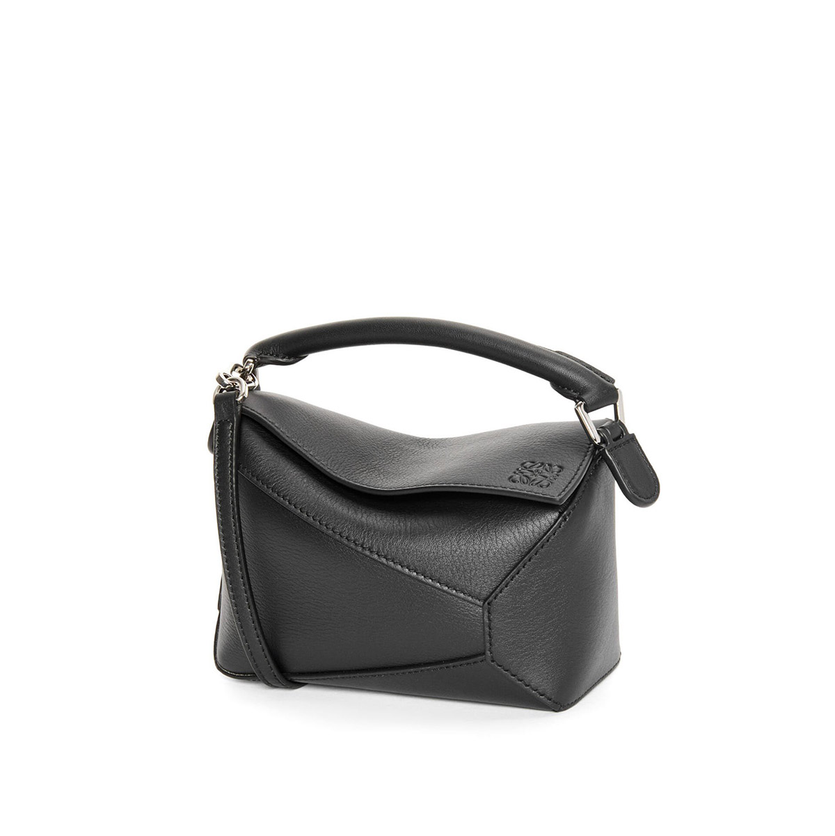 LOEWE Mini Puzzle Bag In  Calfskin - Black