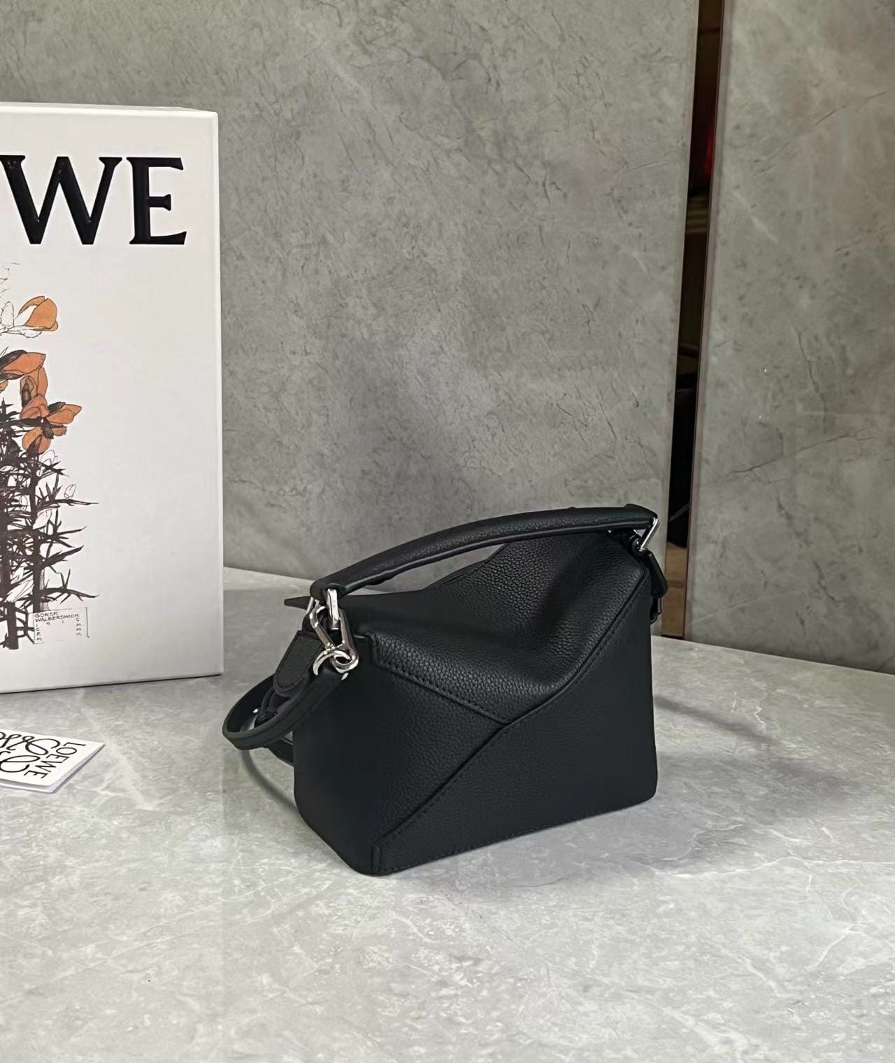 LOEWE Mini Puzzle Bag In  Calfskin - Black