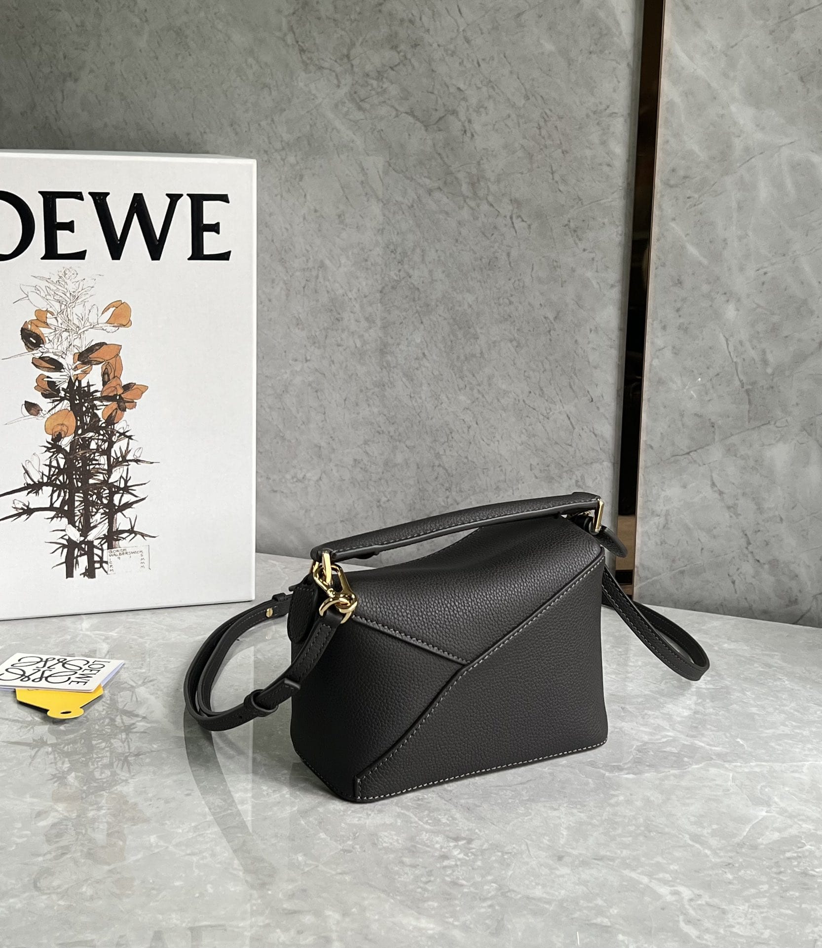 LOEWE Mini Puzzle Bag In  Calfskin - Dark Grey