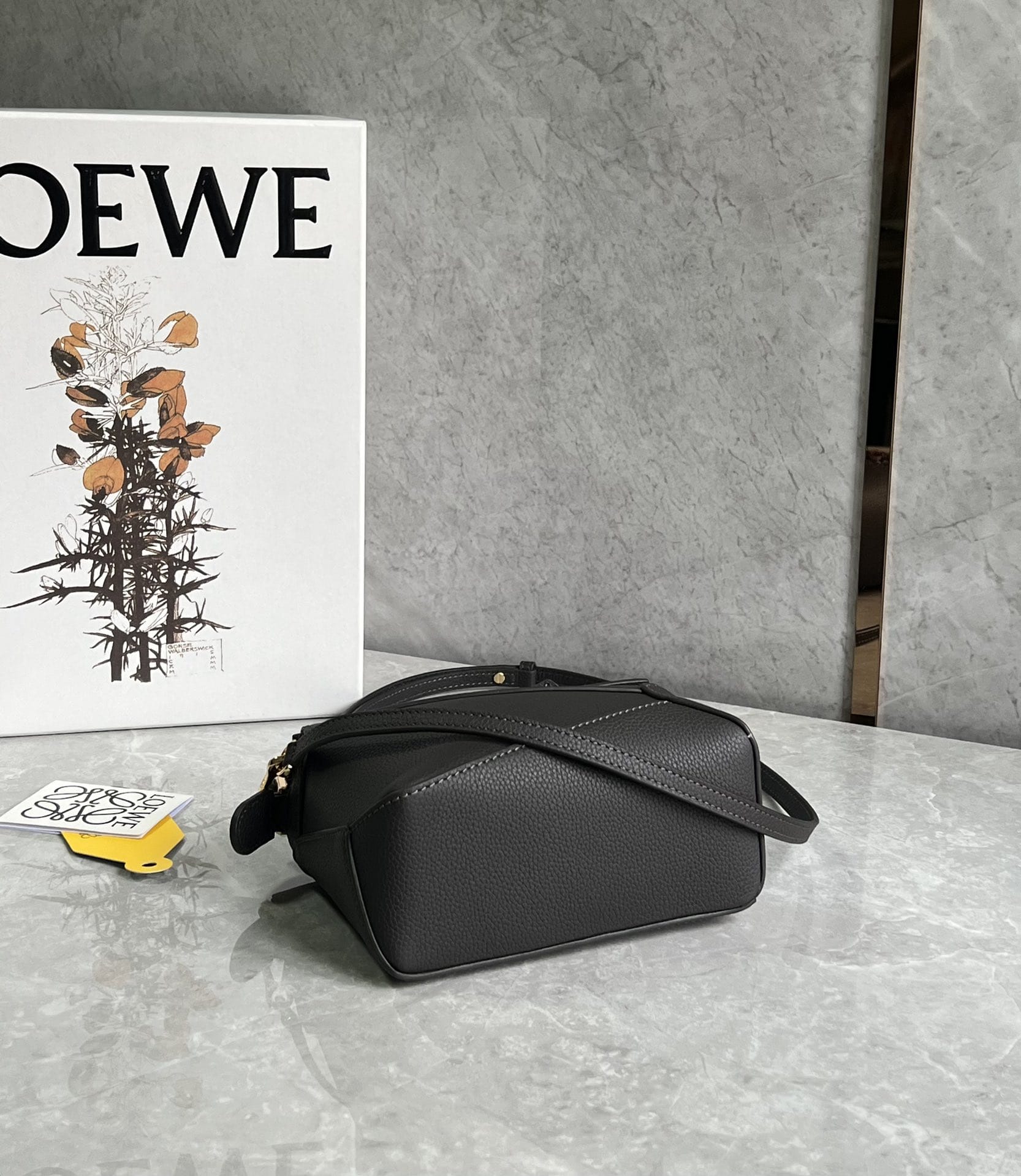 LOEWE Mini Puzzle Bag In  Calfskin - Dark Grey