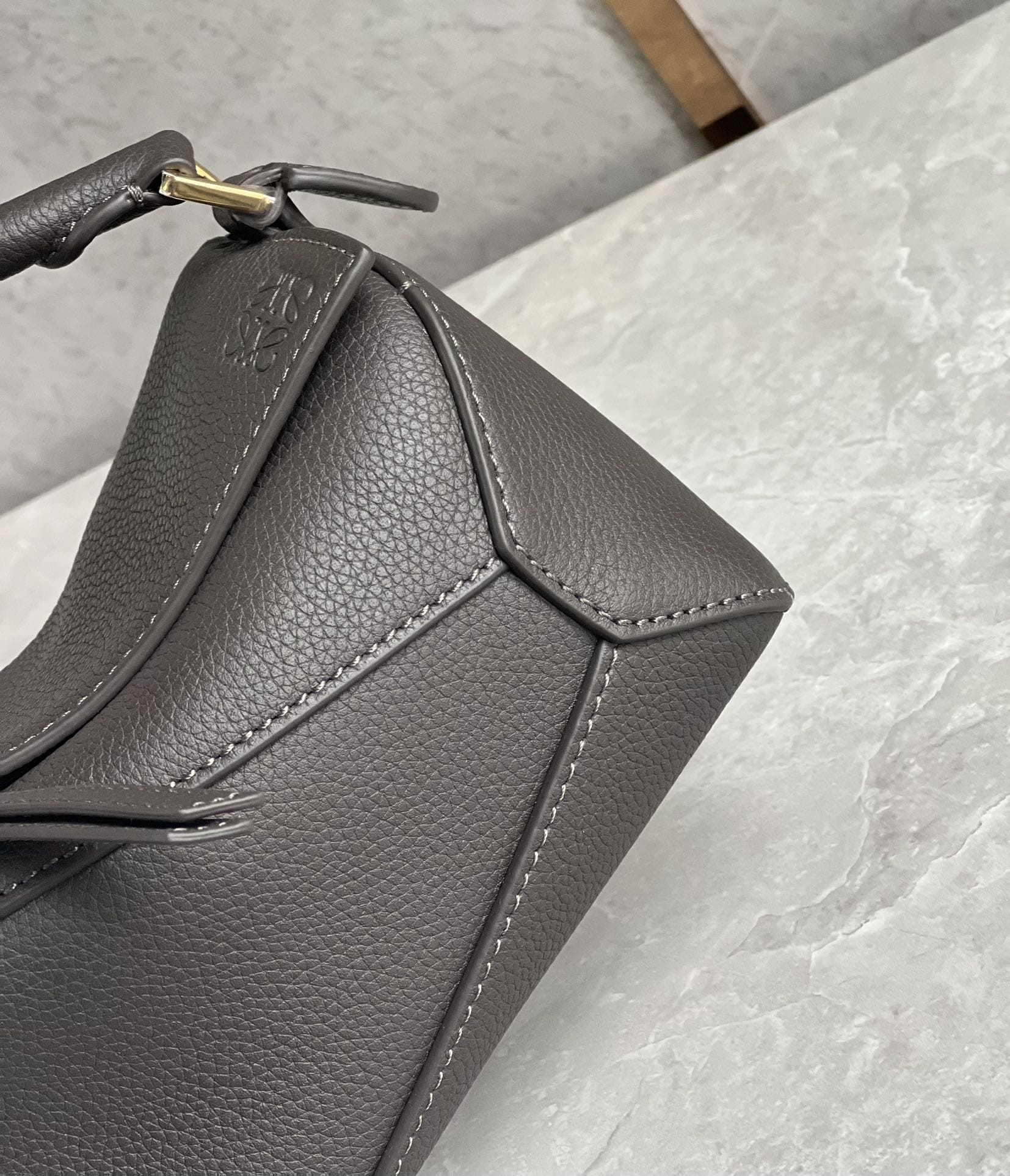 LOEWE Mini Puzzle Bag In  Calfskin - Dark Grey