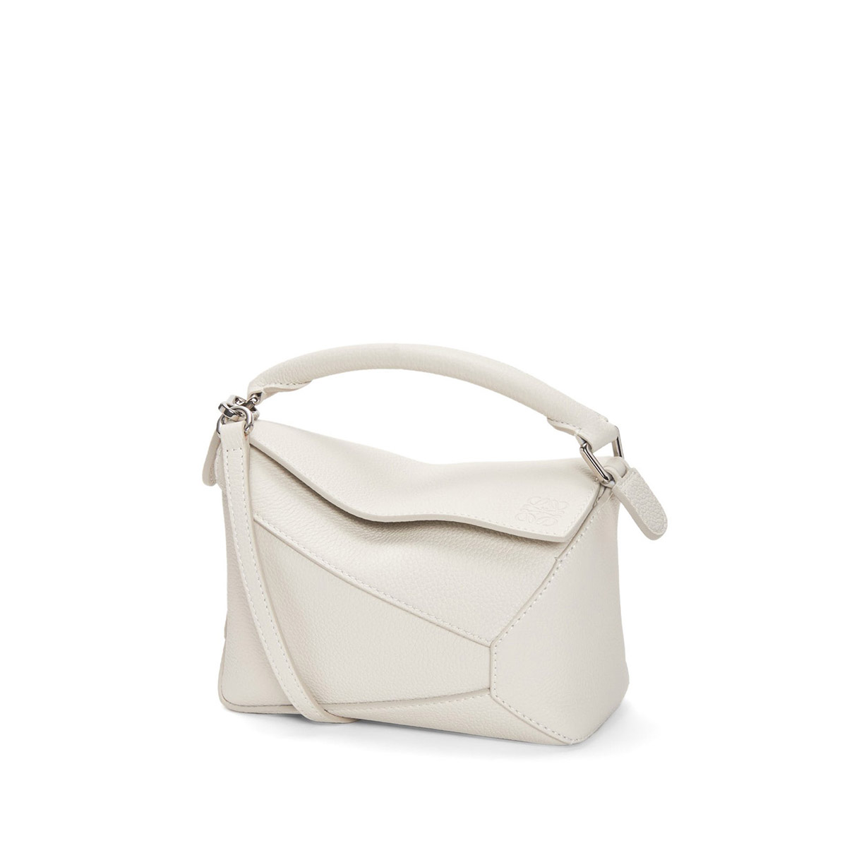 LOEWE Mini Puzzle Bag In  Calfskin - Soft White