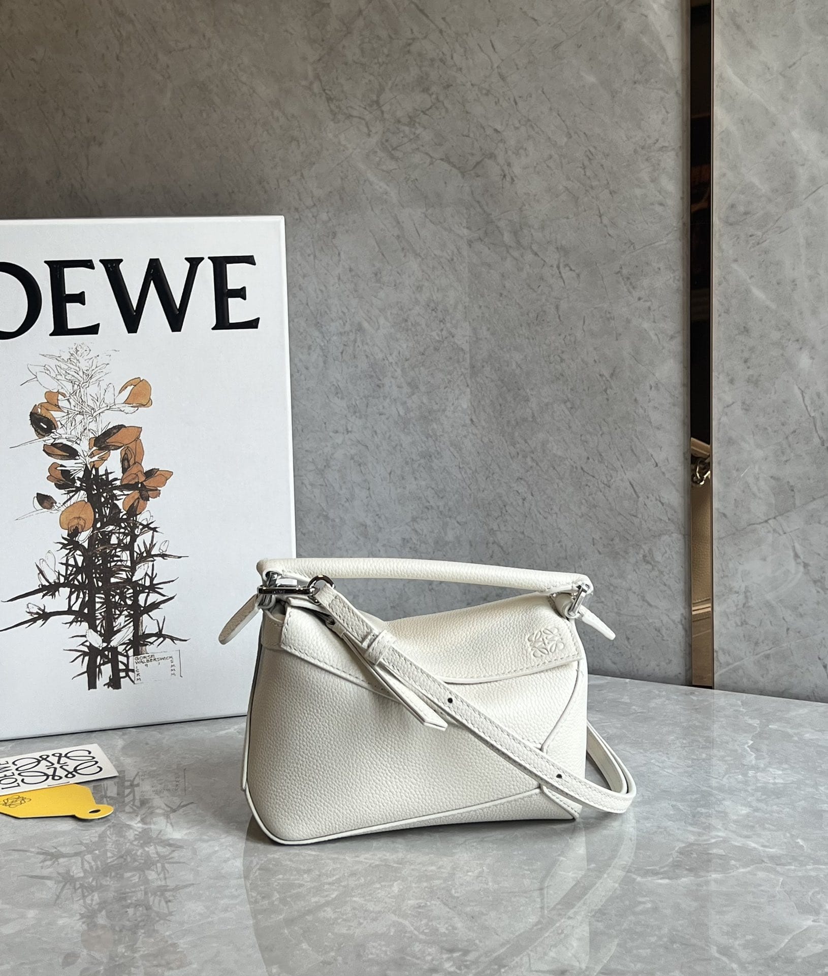 LOEWE Mini Puzzle Bag In  Calfskin - Soft White