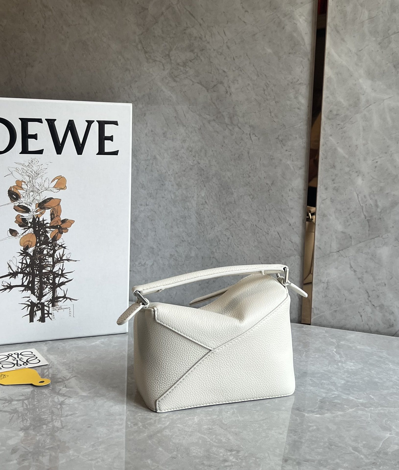 LOEWE Mini Puzzle Bag In  Calfskin - Soft White