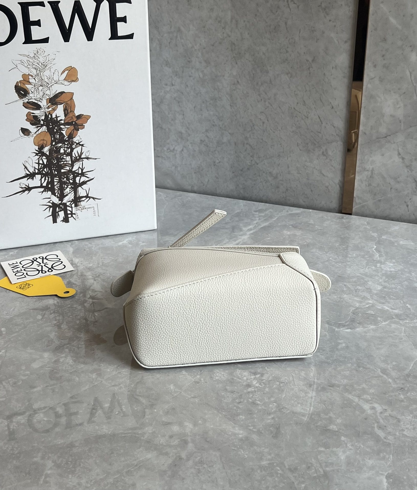 LOEWE Mini Puzzle Bag In  Calfskin - Soft White