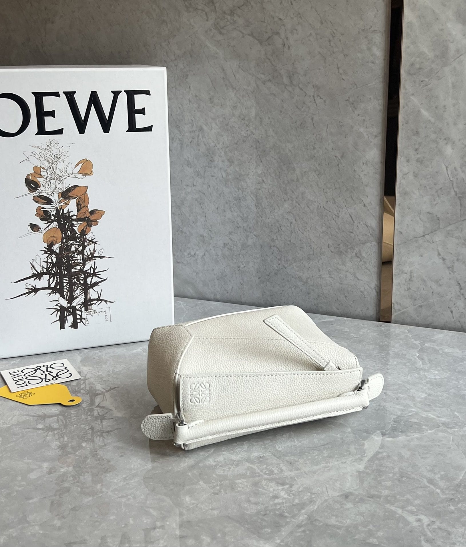 LOEWE Mini Puzzle Bag In  Calfskin - Soft White