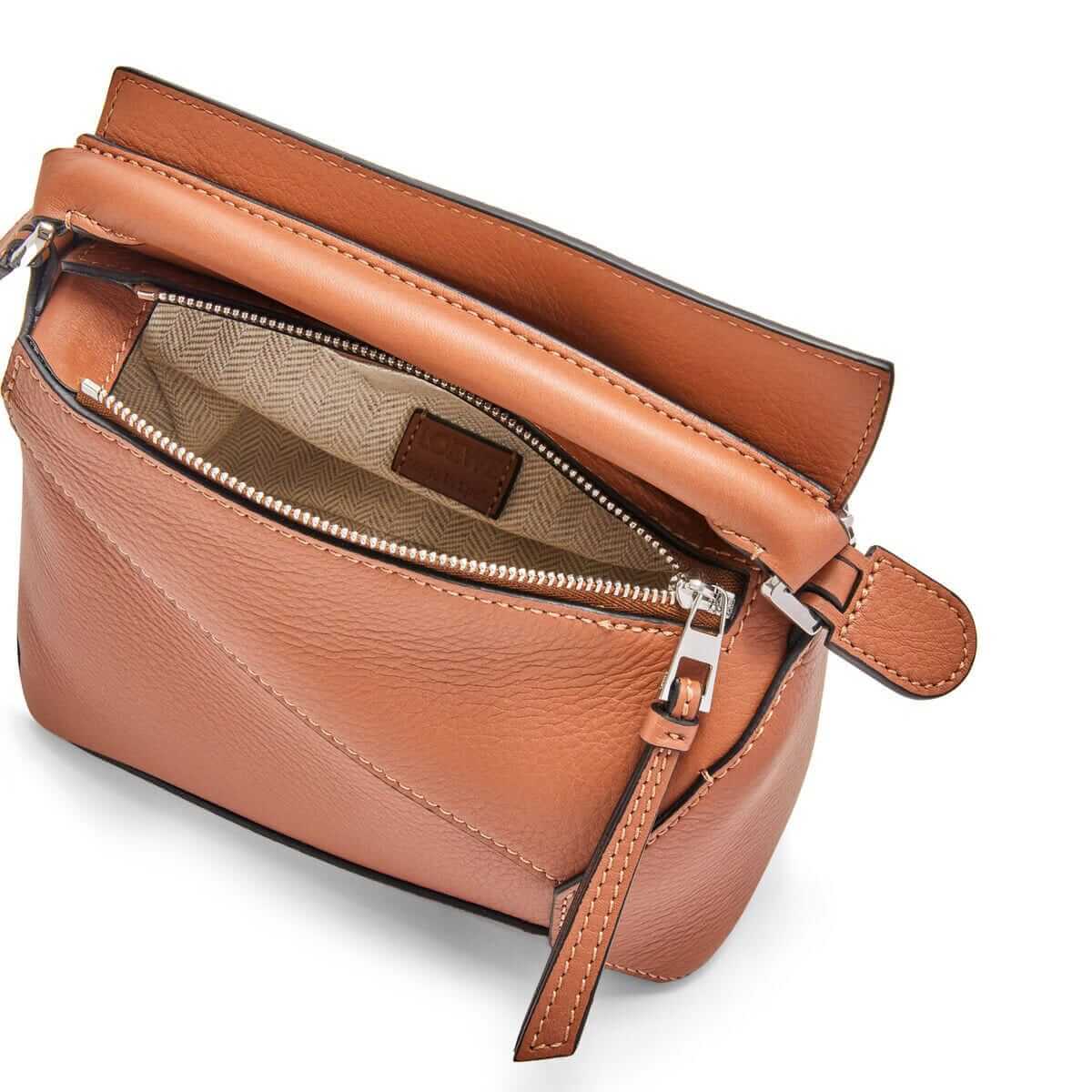 LOEWE Mini Puzzle Bag In  Calfskin - Tan