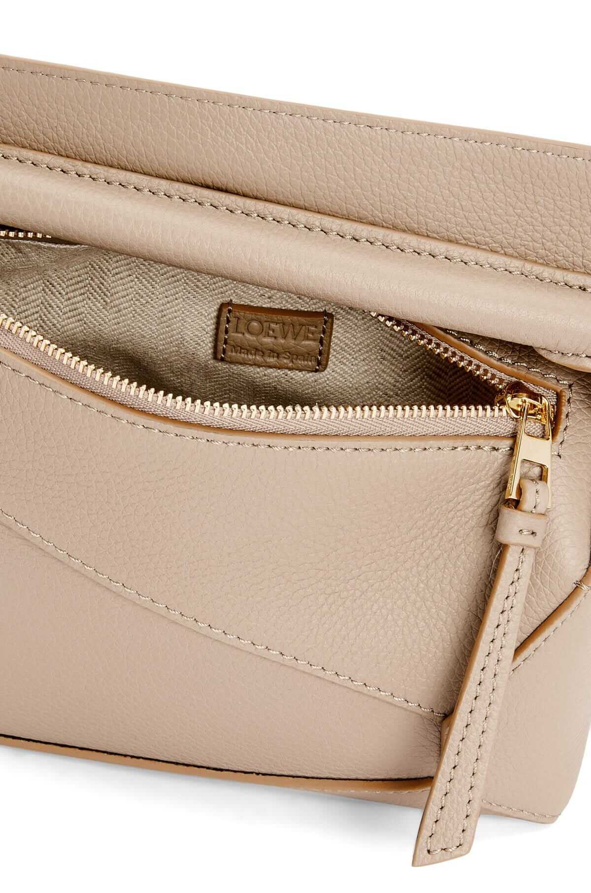 LOEWE Mini Puzzle Bag In  Calfskin - Sand