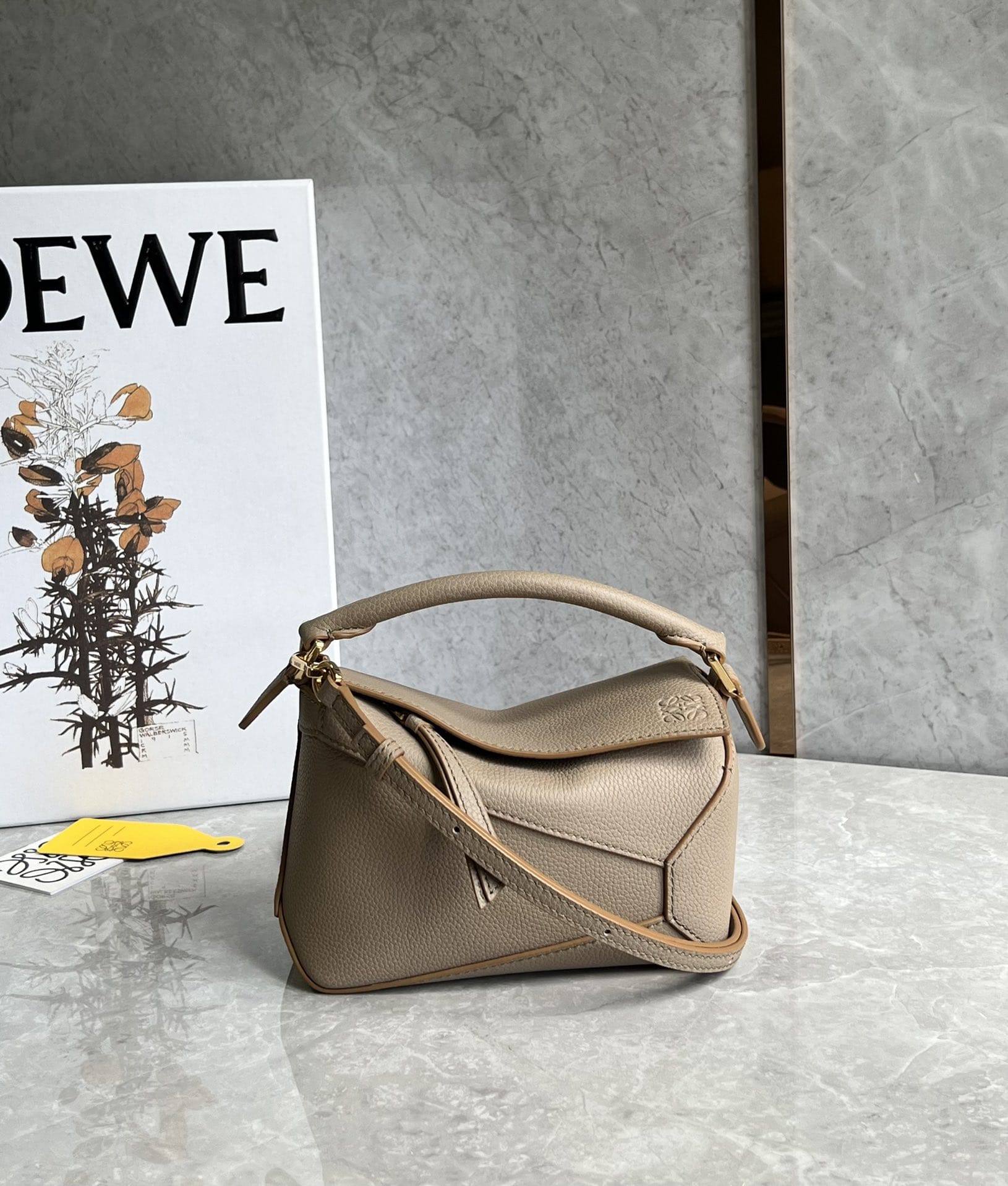 LOEWE Mini Puzzle Bag In  Calfskin - Sand