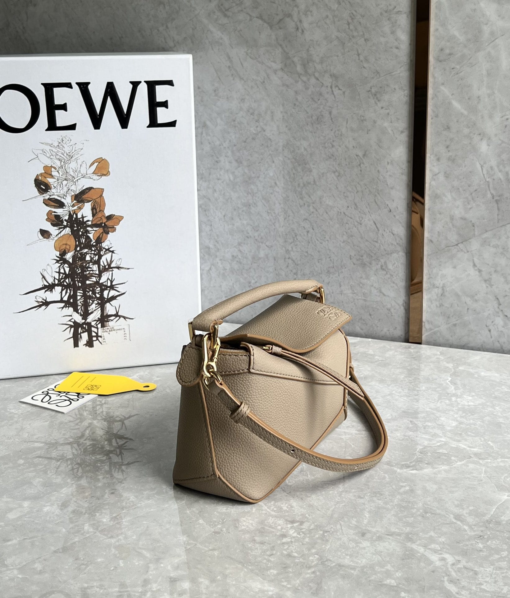 LOEWE Mini Puzzle Bag In  Calfskin - Sand