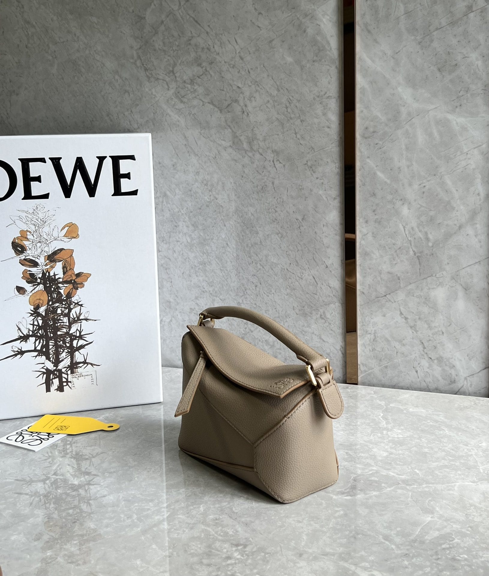 LOEWE Mini Puzzle Bag In  Calfskin - Sand