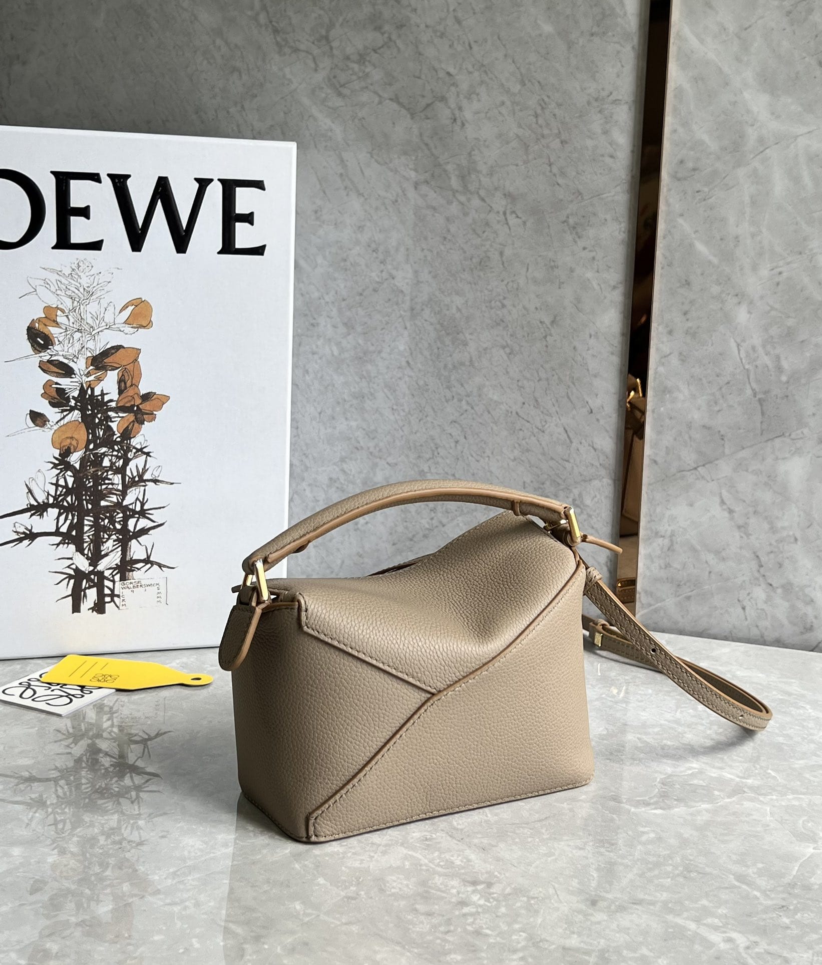 LOEWE Mini Puzzle Bag In  Calfskin - Sand