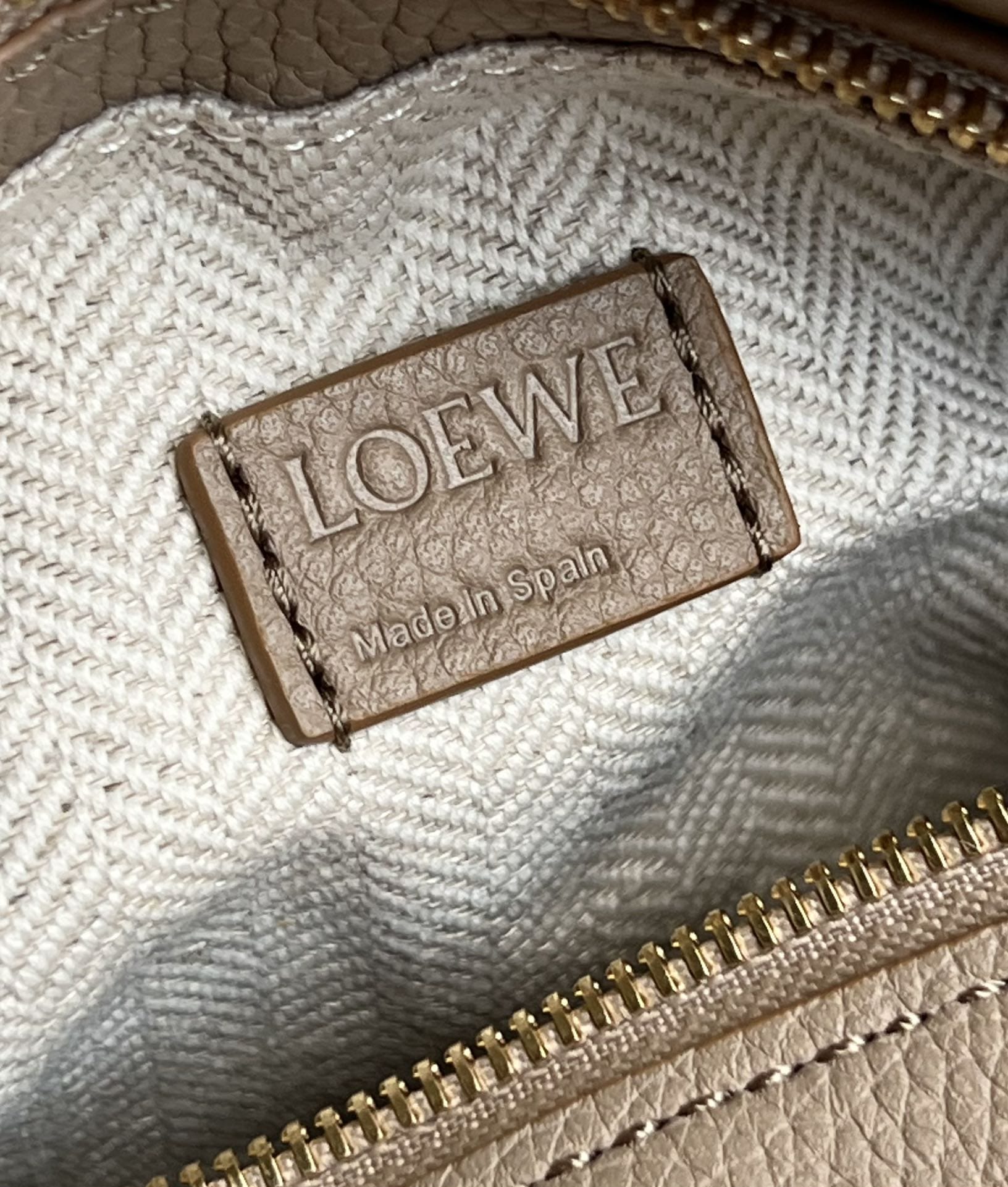 LOEWE Mini Puzzle Bag In  Calfskin - Sand