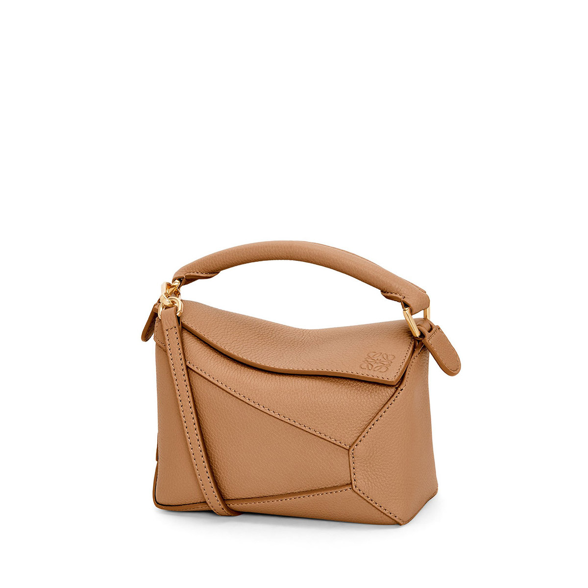 LOEWE Mini Puzzle Bag In  Calfskin - Toffee