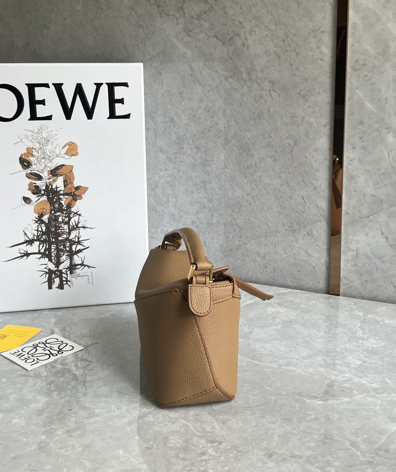 LOEWE Mini Puzzle Bag In  Calfskin - Toffee