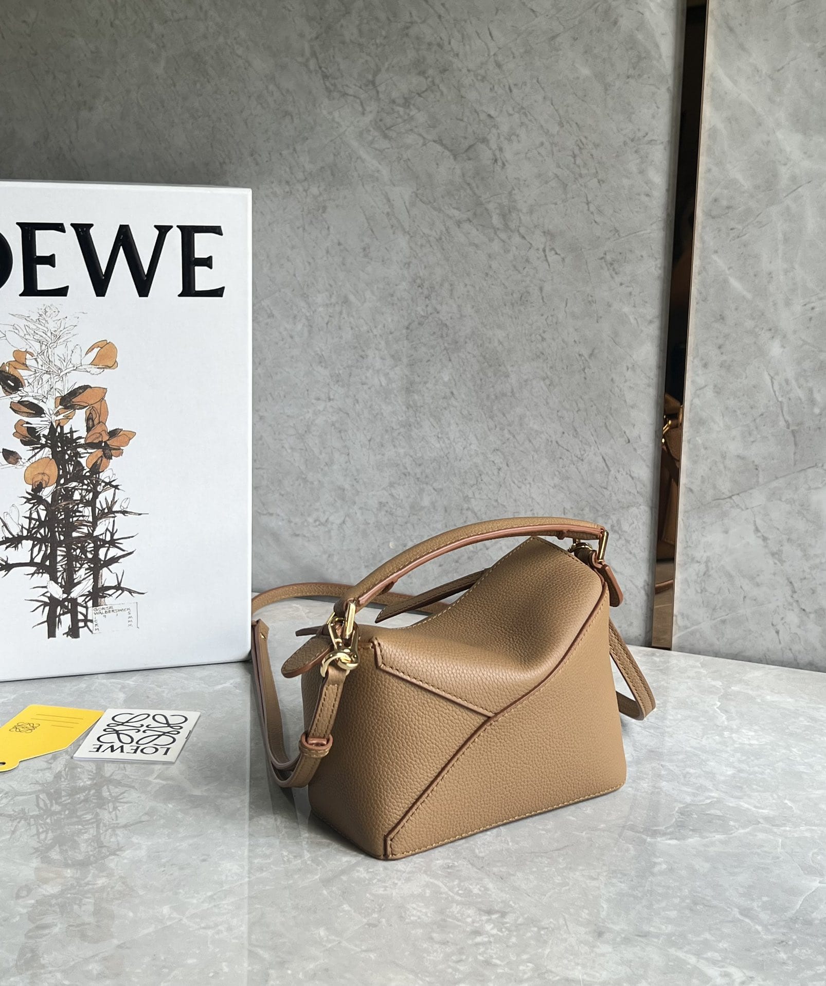 LOEWE Mini Puzzle Bag In  Calfskin - Toffee