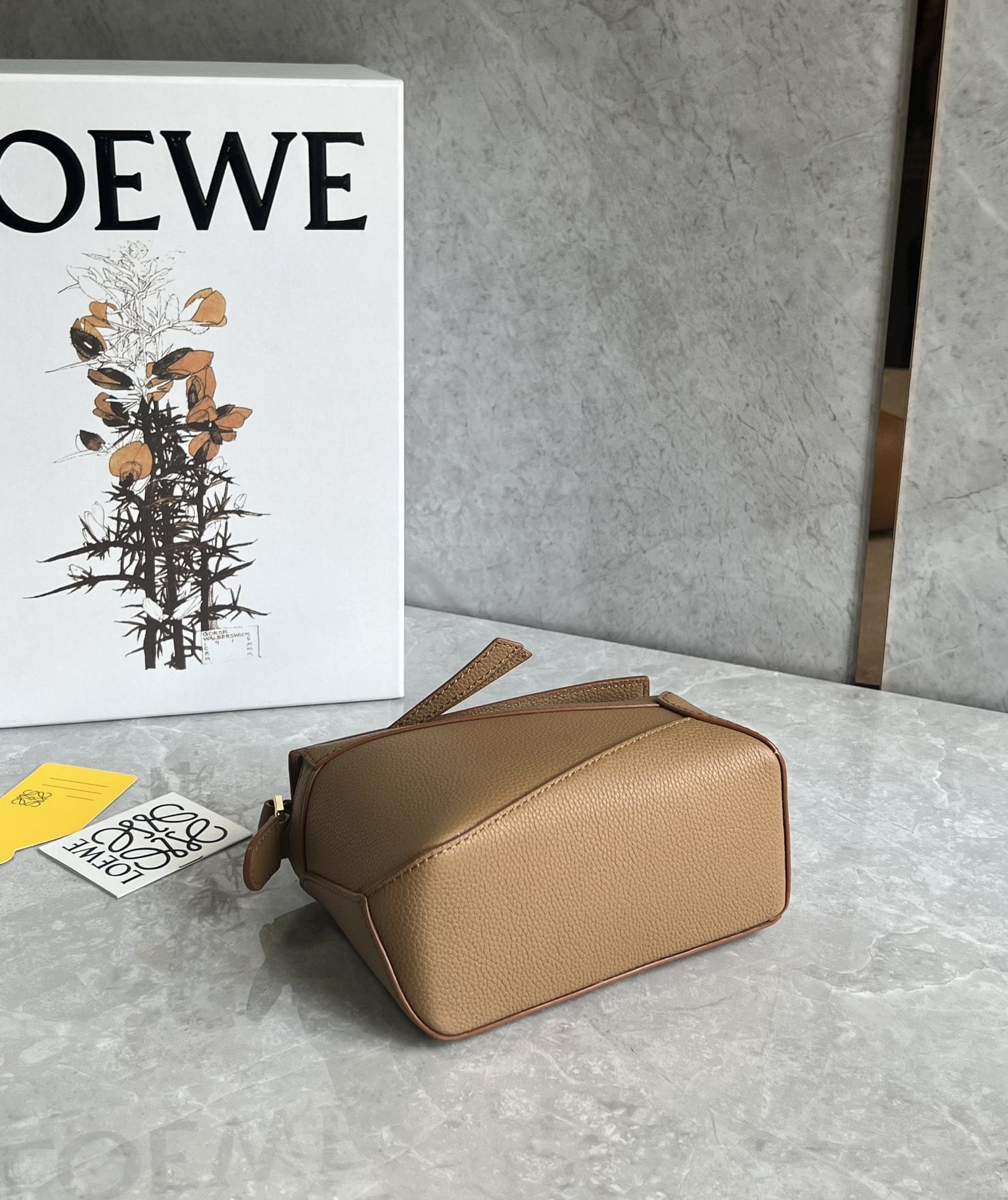 LOEWE Mini Puzzle Bag In  Calfskin - Toffee