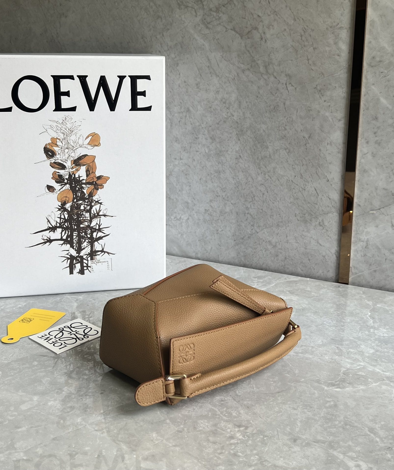 LOEWE Mini Puzzle Bag In  Calfskin - Toffee