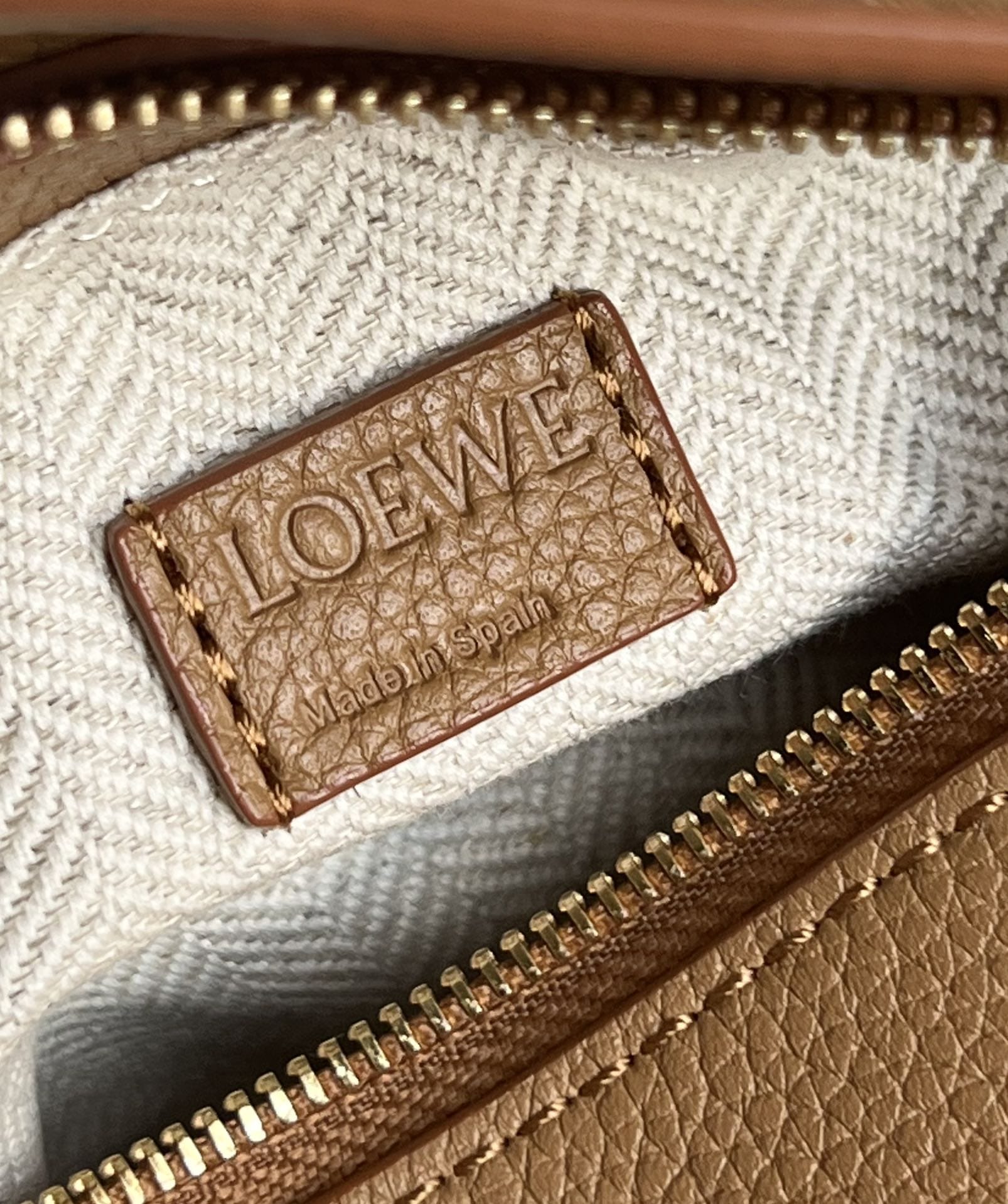 LOEWE Mini Puzzle Bag In  Calfskin - Toffee