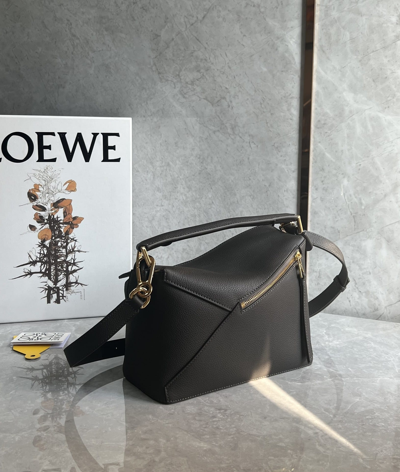 LOEWE Small Puzzle Bag In  Calfskin - Dark Grey