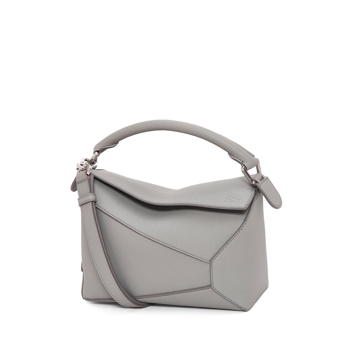 LOEWE Small Puzzle Bag In  Calfskin - Pearl Grey