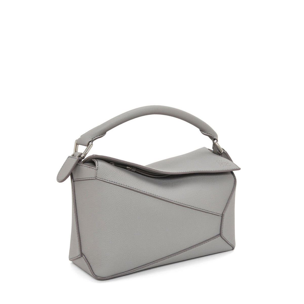 LOEWE Small Puzzle Bag In  Calfskin - Pearl Grey