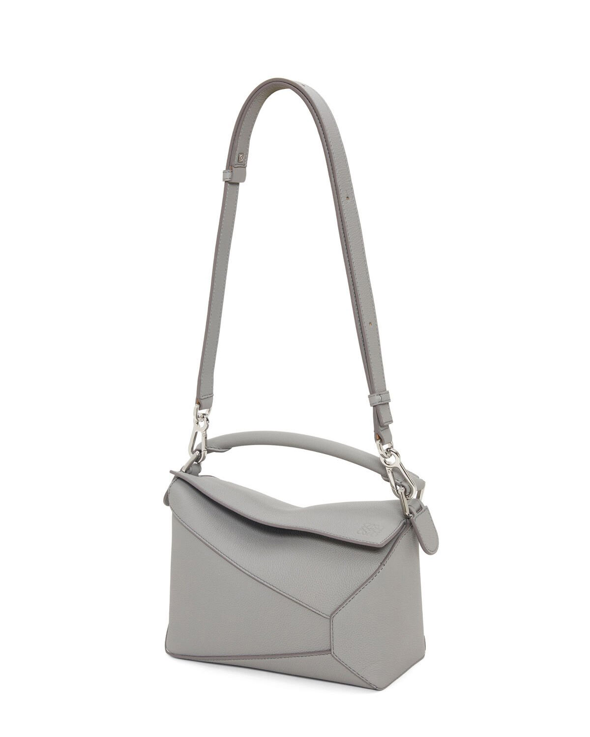 LOEWE Small Puzzle Bag In  Calfskin - Pearl Grey