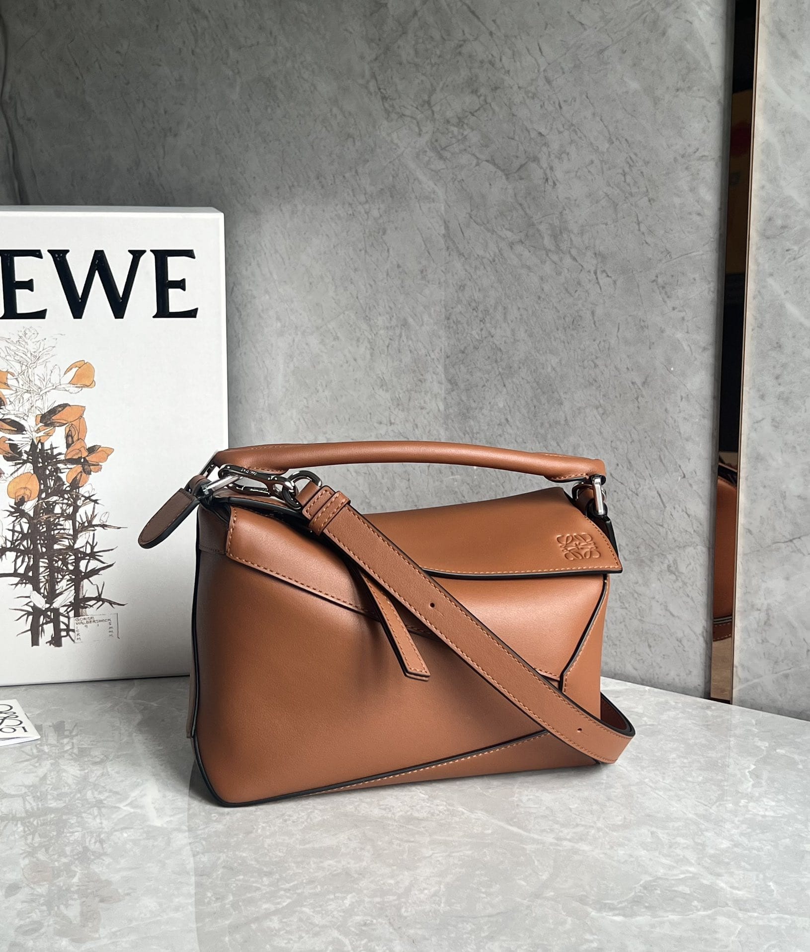 LOEWE Small Puzzle Bag In  Calfskin - Tan