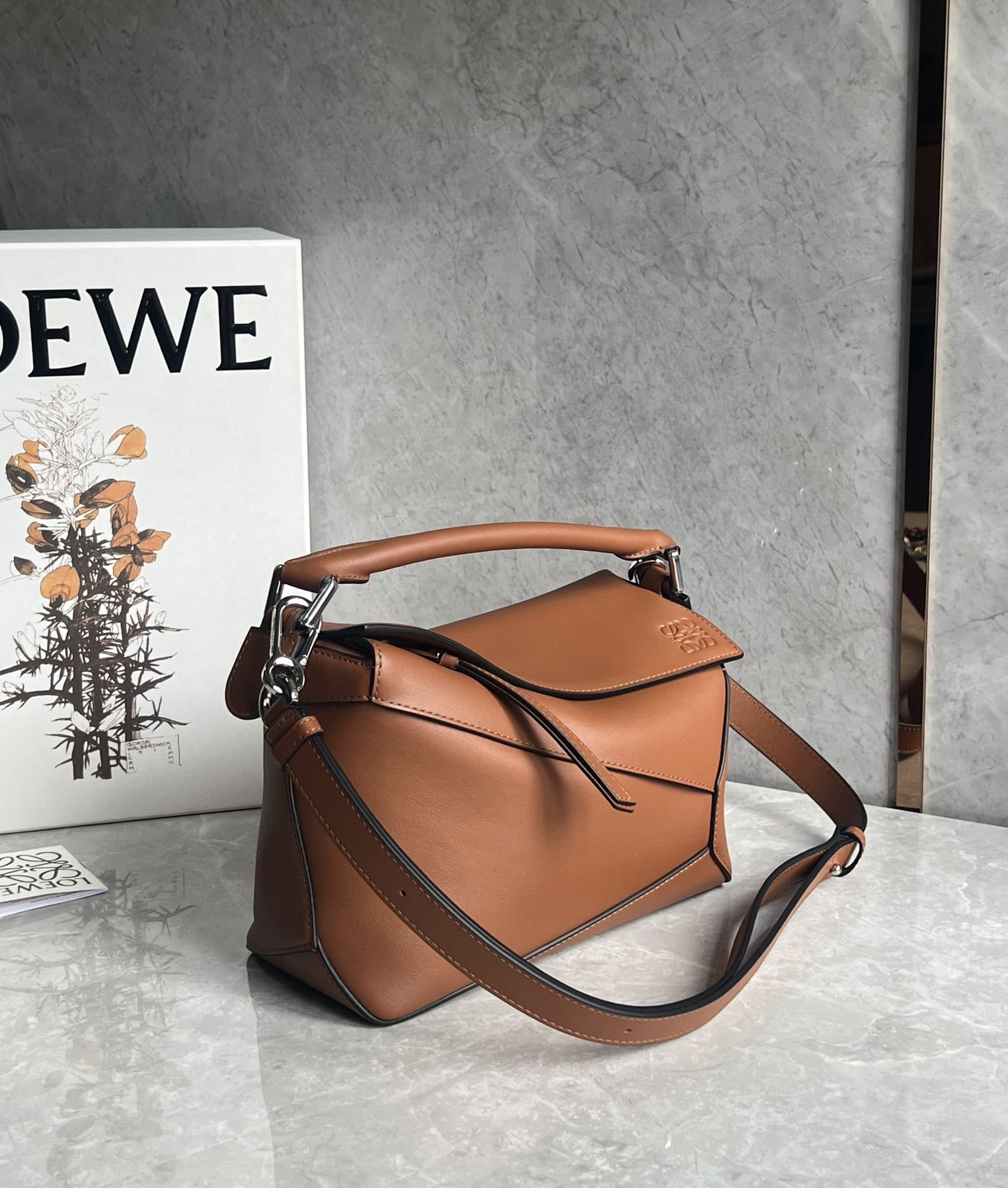 LOEWE Small Puzzle Bag In  Calfskin - Tan