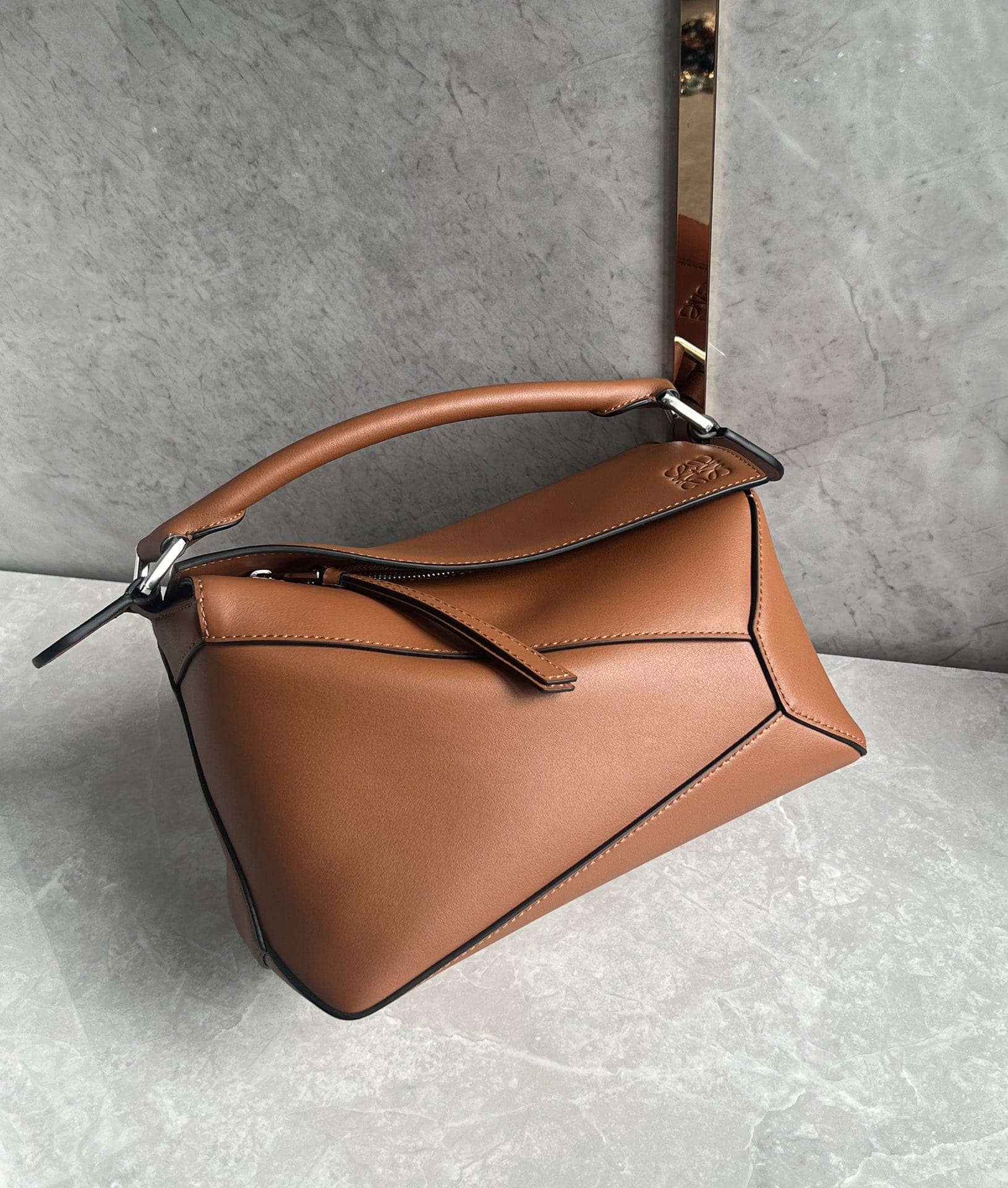 LOEWE Small Puzzle Bag In  Calfskin - Tan