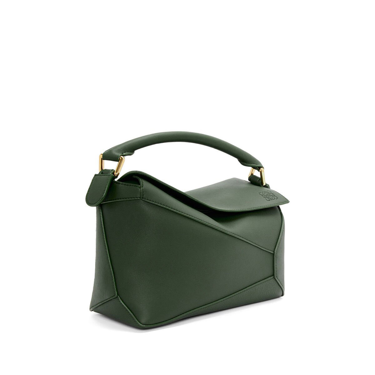 LOEWE Small Puzzle Bag In  Calfskin - Bottle Green