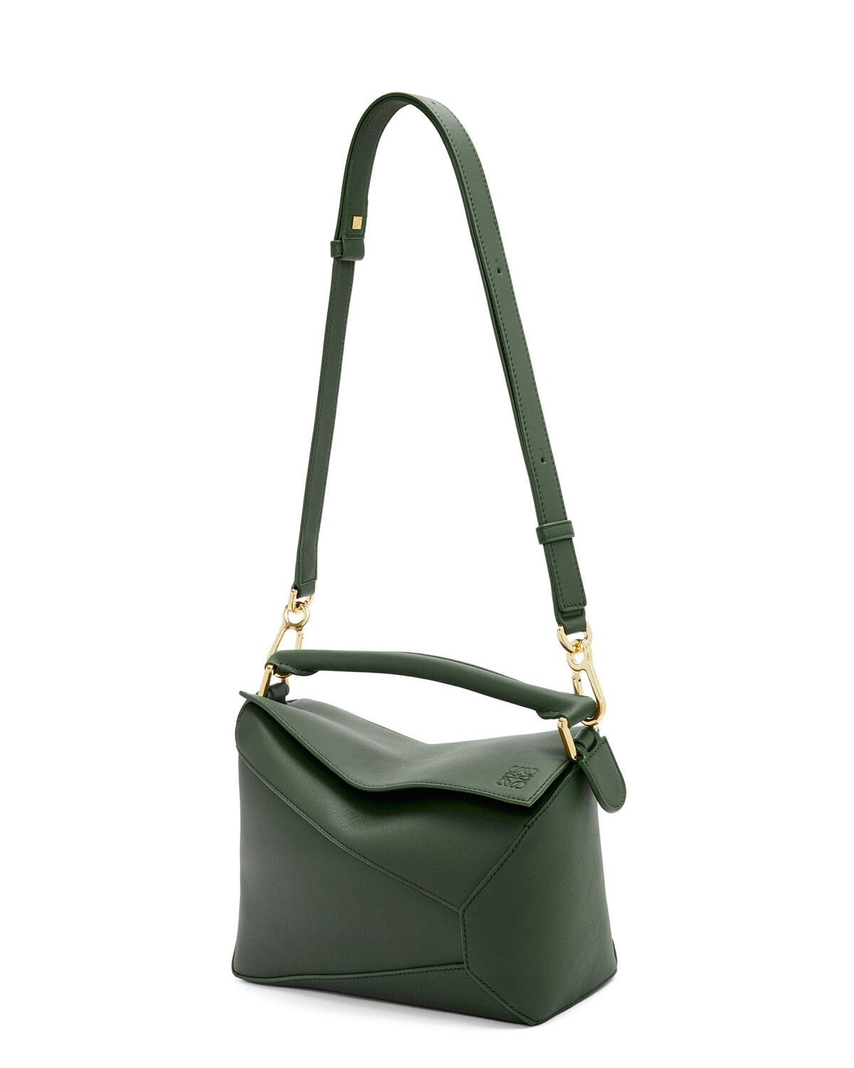 LOEWE Small Puzzle Bag In  Calfskin - Bottle Green