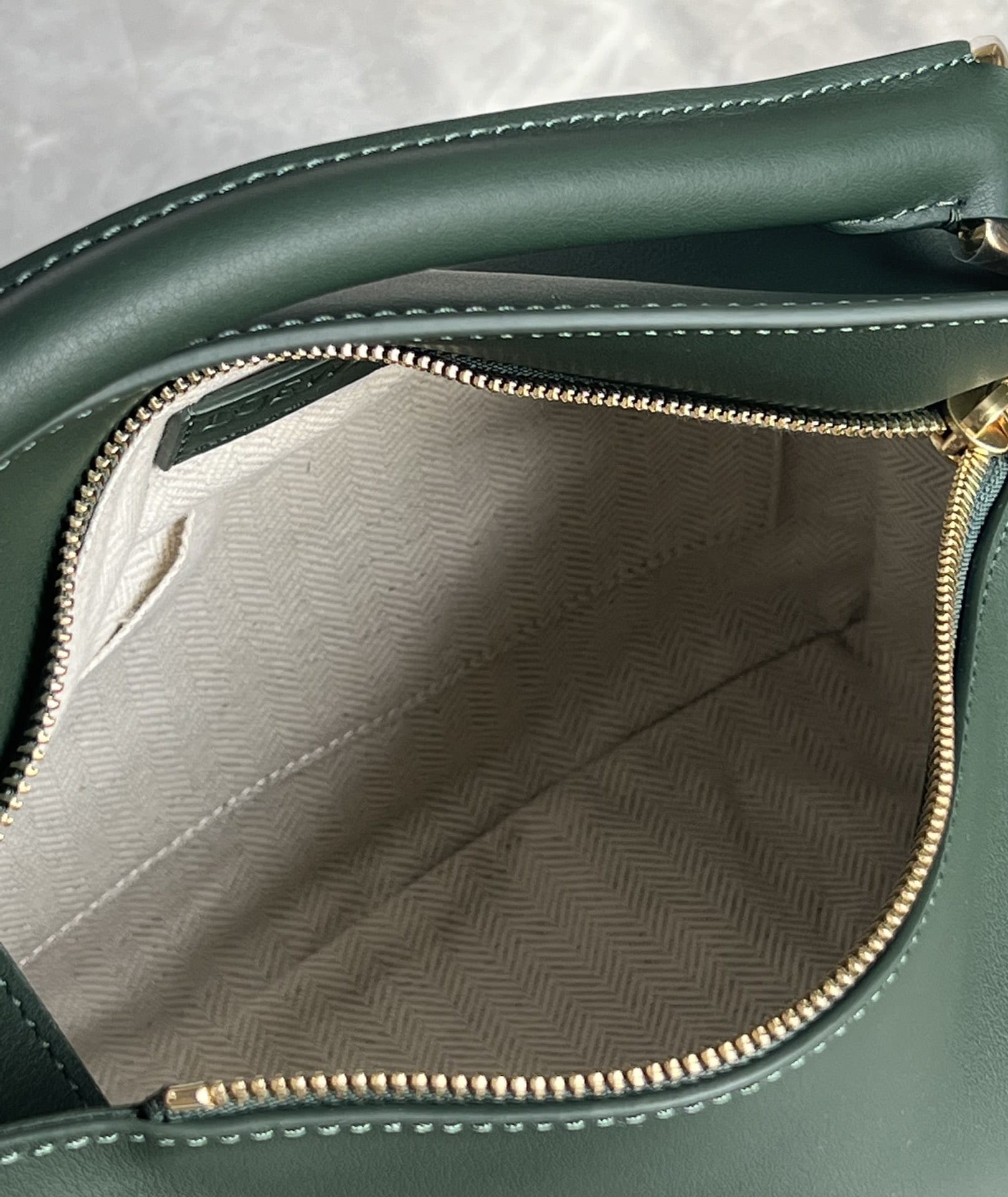 LOEWE Small Puzzle Bag In  Calfskin - Bottle Green