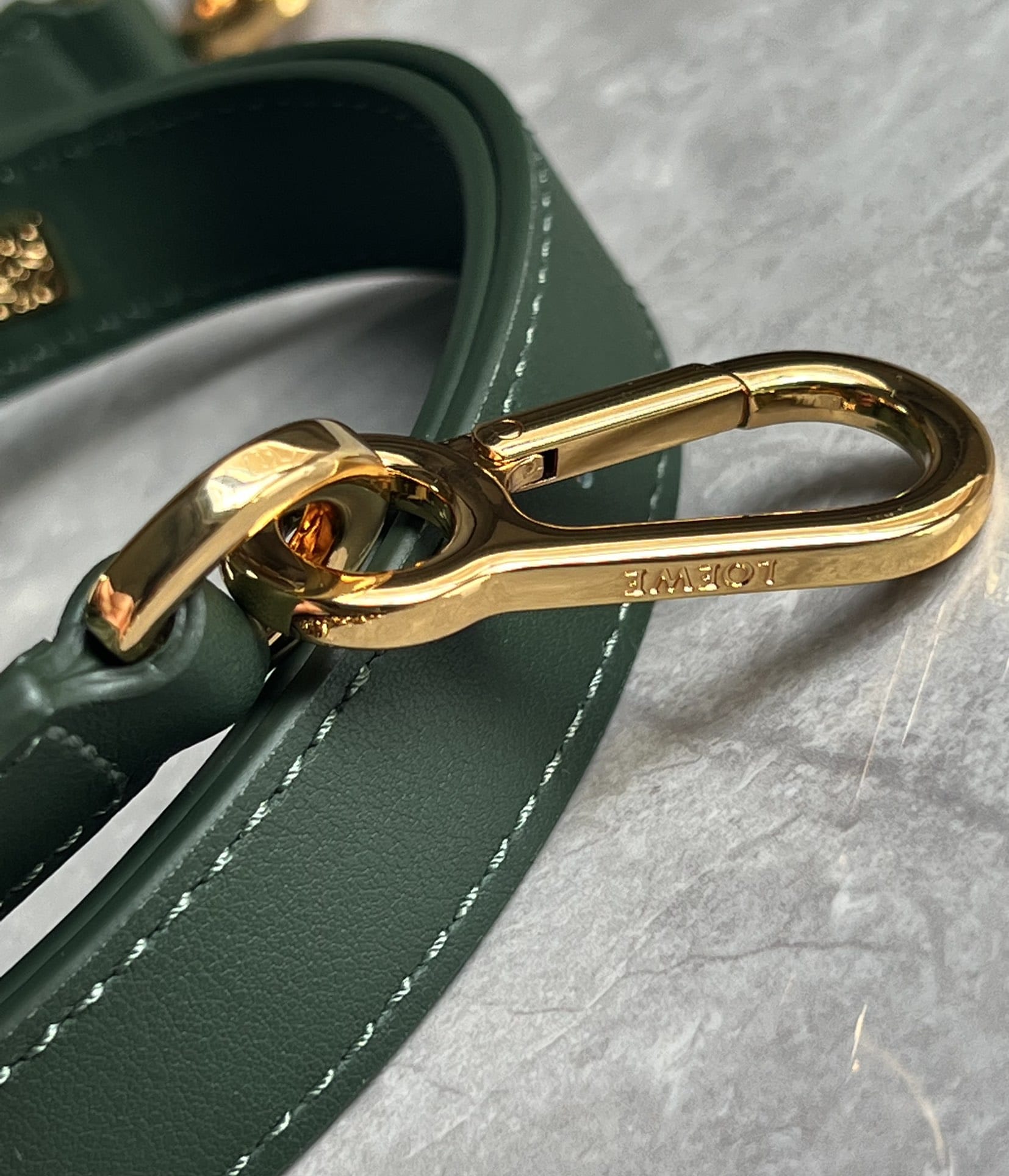 LOEWE Small Puzzle Bag In  Calfskin - Bottle Green